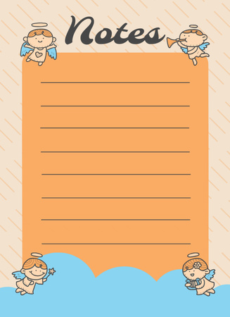 Modèle de visuel To-Do List with Illustration of Cute Angels - Notepad 4x5.5in