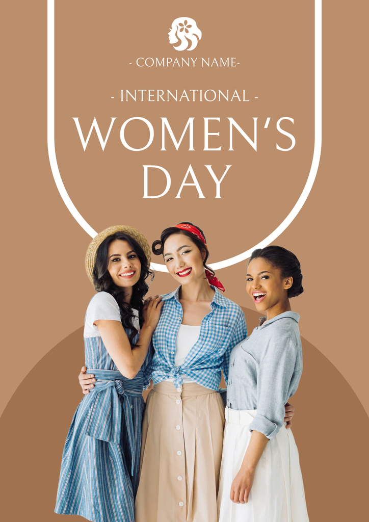 International Women's Day with Beautiful Stylish Women Poster – шаблон для дизайна