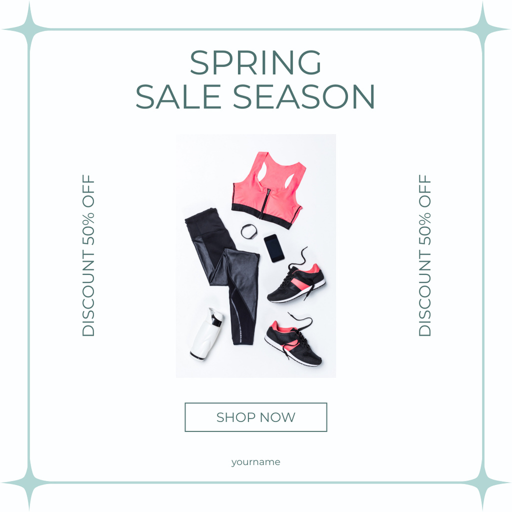 Plantilla de diseño de Women's Sportswear Spring Sale Announcement Instagram 