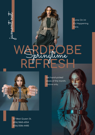 Template di design Woman in Stylish Outfit with accessories Poster