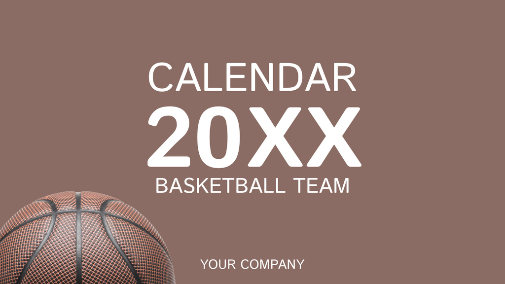 Basketball Team Brown Calendar Tasarım Şablonu