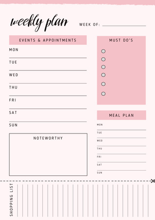 Conservative weekly appointments corporate Schedule Planner Design Template