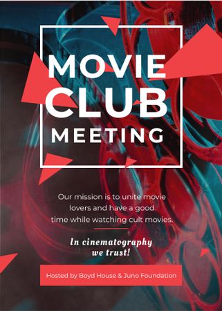 Movie Club Meeting Vintage Projector Invitation Design Template