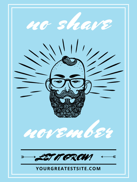 Designvorlage Illustration of Bearded Man für Poster US