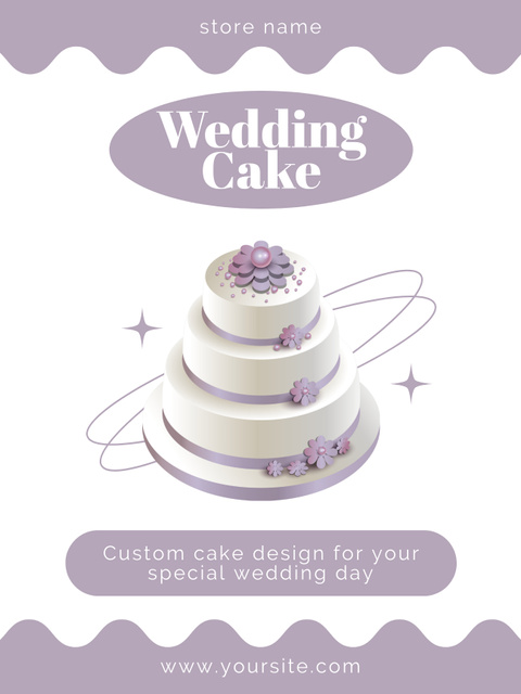 Traditional Cakes for Wedding Day Poster USデザインテンプレート