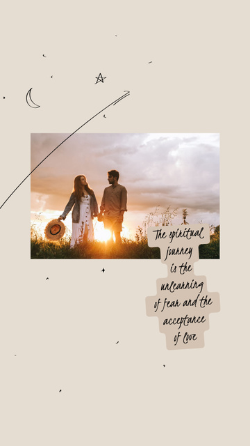 Astrological Inspiration with Woman holding Heart Instagram Story Design Template