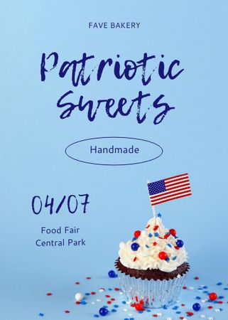 Ontwerpsjabloon van Flayer van USA Independence Day Food Fair Announcement