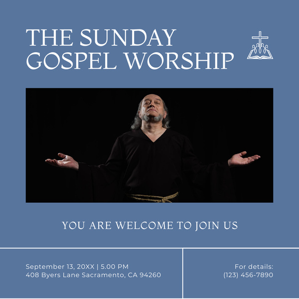 Sunday Gospel Worship Announcement