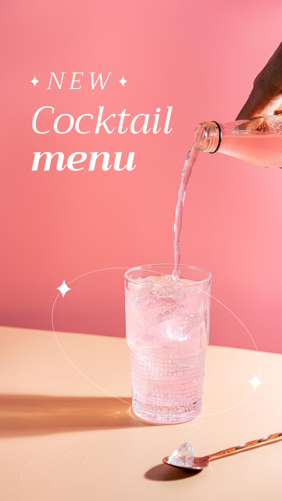 Cocktail Menu Announcement in Pink Instagram Story Design Template