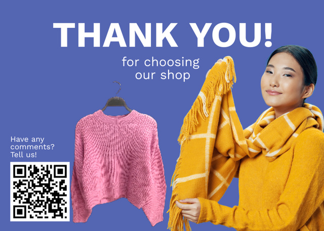 Ontwerpsjabloon van Postcard 5x7in van Thank You for Buying Witner Clothes