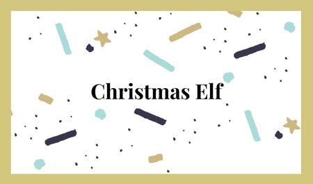 Plantilla de diseño de Christmas Elf Service Offer Business card 