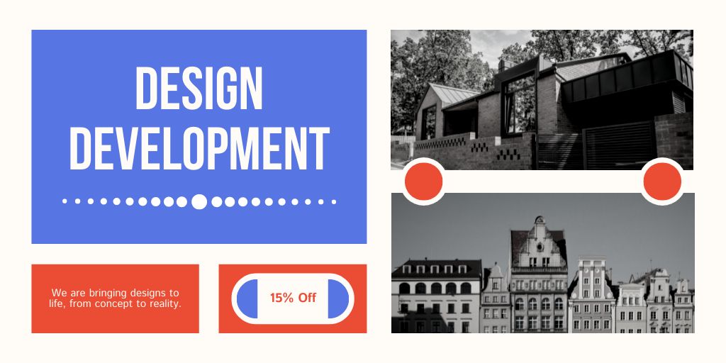 Template di design Architectural Design Development On Cities With Discount Twitter