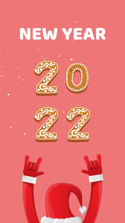 Designvorlage Cute New Year Holiday Greeting für Instagram Video Story