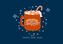 Christmas and New Year Greeting Cup with Marshmallow