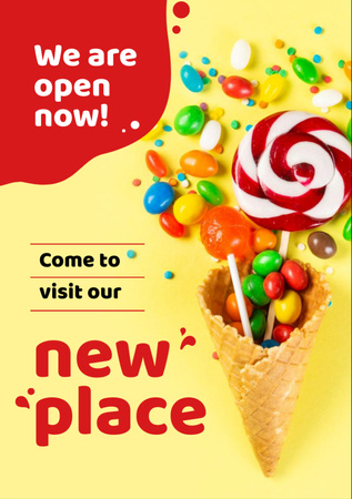 Candies in Waffle Cone Flyer A7 Design Template