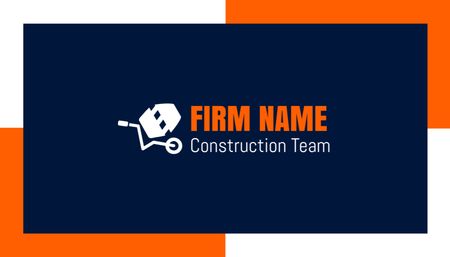 Construction Company Services with Experienced Team Business Card US tervezősablon