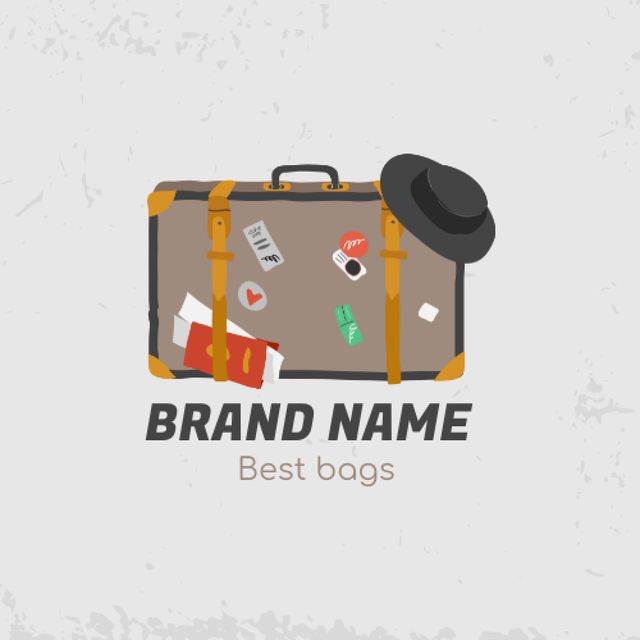 Reliable Suitcase For Travel Offer In Gray Animated Logo Design Template