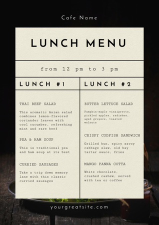 Typed in Retro Style Lunch Menu Design Template