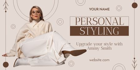 Styling Services with Elegant Fashionista Twitter Design Template