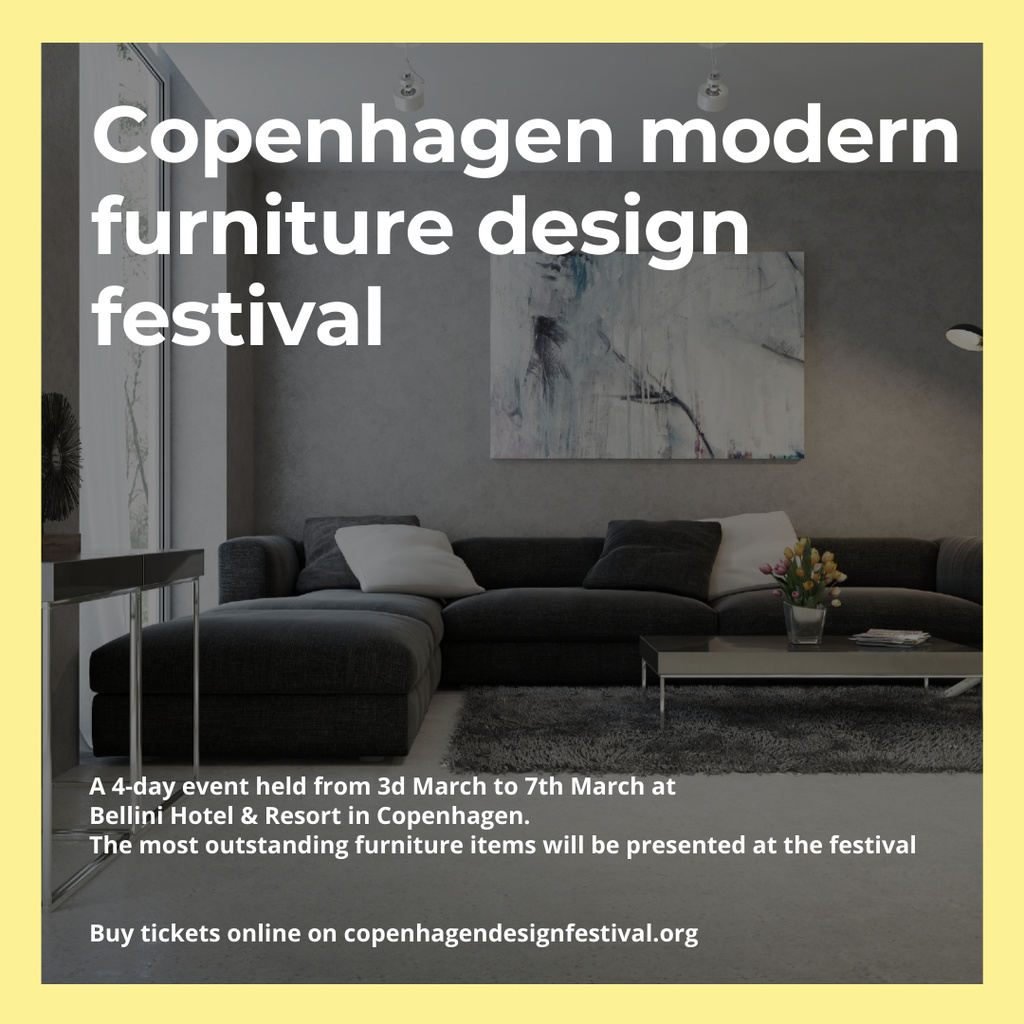 Designvorlage Modern Furniture Design Festival für Instagram