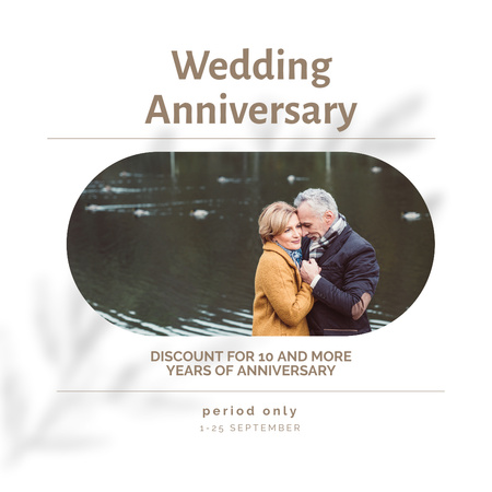 Wedding Anniversary Celebration Organizing With Discount Instagram Design Template