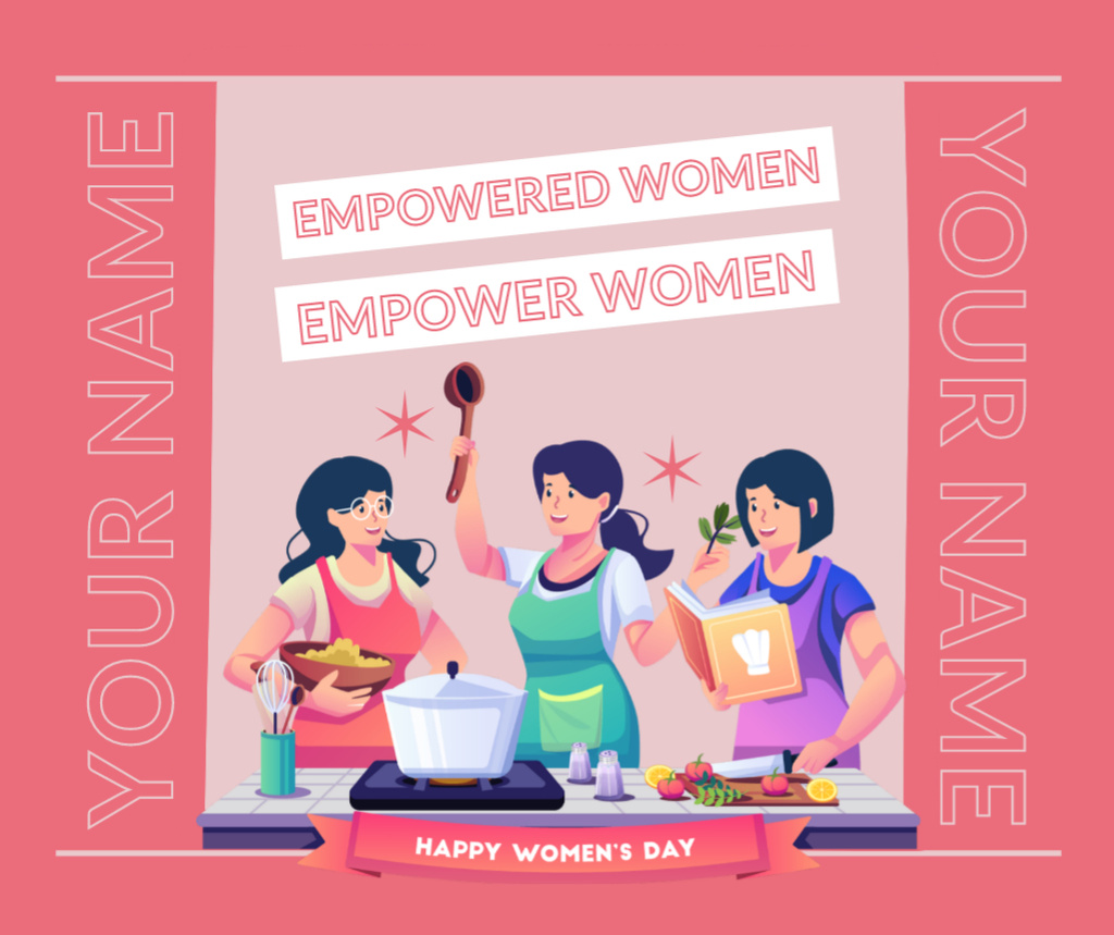 Empowered Women on Women's Day Facebook Šablona návrhu