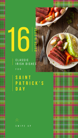 Saint Patrick's Day dinner Instagram Story tervezősablon