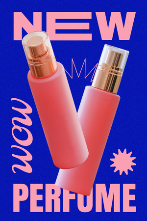 Ontwerpsjabloon van Pinterest van Beauty Ad with Pink Perfume Bottle