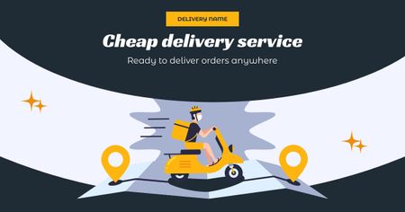 Cheap Delivery Service Offer Facebook AD Design Template