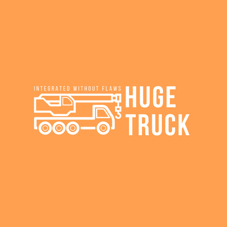 kamyon ile ulaşım dükkanı reklamı Logo Tasarım Şablonu