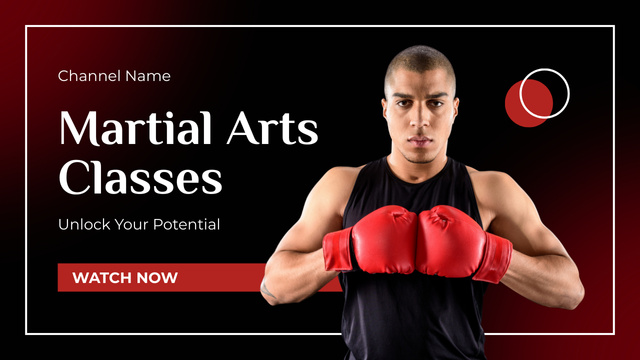Remote Martial Arts Training Classes Youtube Thumbnail Design Template