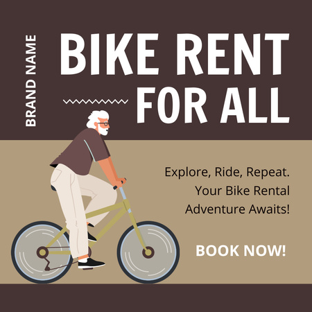 Plantilla de diseño de Alquiler de bicicletas para viajes diarios Instagram AD 