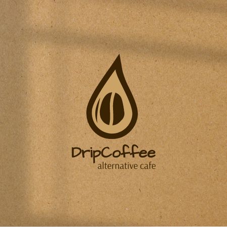 Cafe Ad with Coffee Bean Logo Πρότυπο σχεδίασης