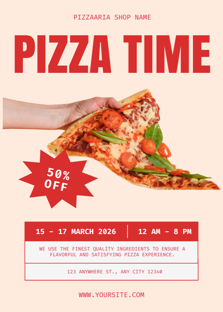 Designvorlage Offer Discount on Delicious Crispy Pizza für Flayer
