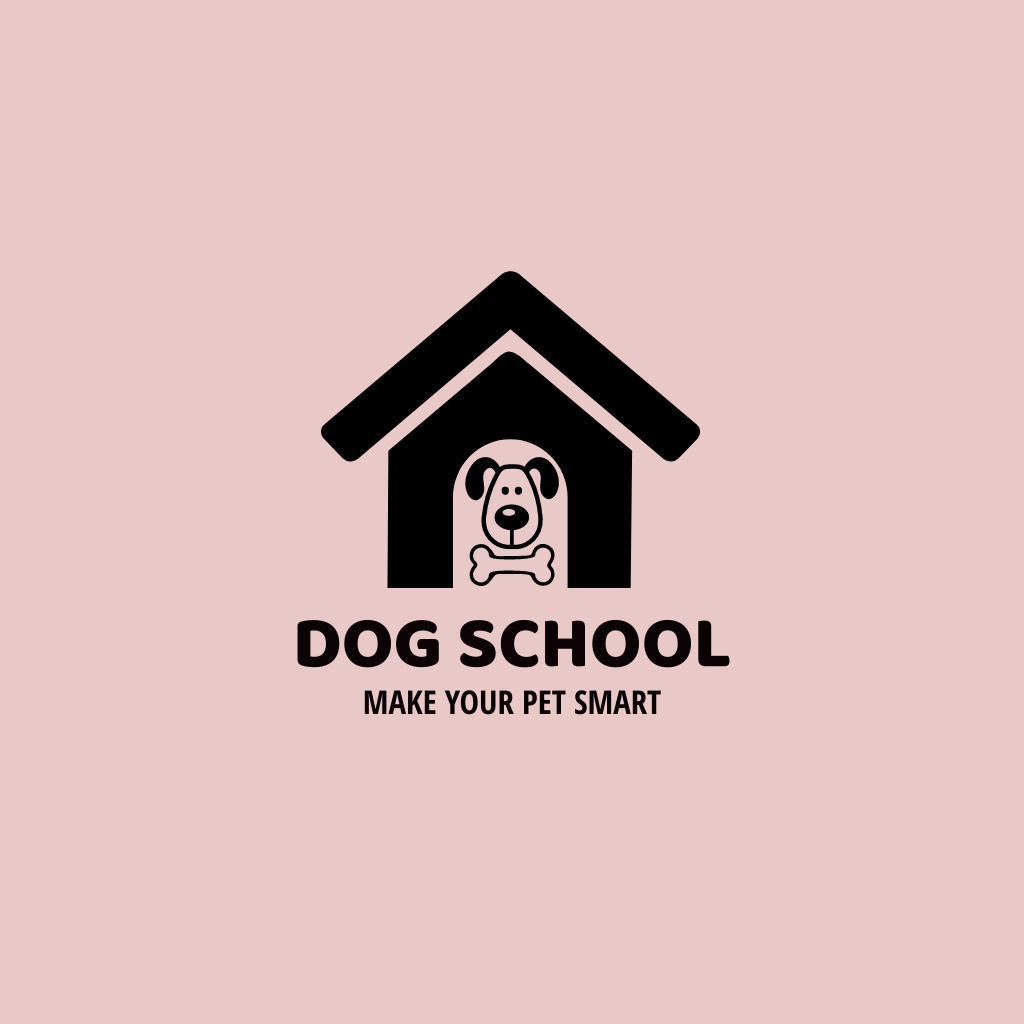 Dog School Invitation Logo Design Template