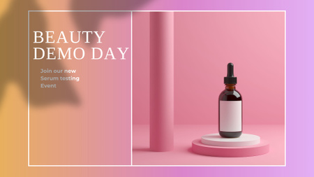 Ontwerpsjabloon van FB event cover van cosmetica testdag aankondiging