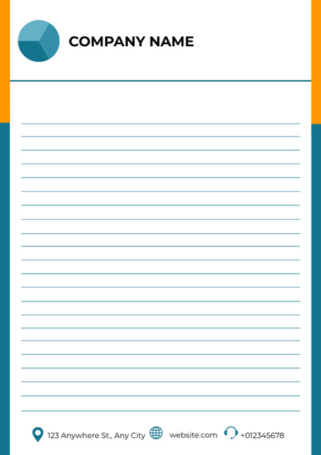 Empty Blank with Blue Square Letterhead Design Template