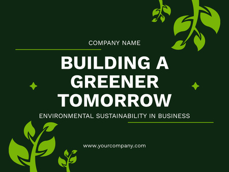 Business Plan for Creating Sustainable Environment in Green Business Presentation Design Template