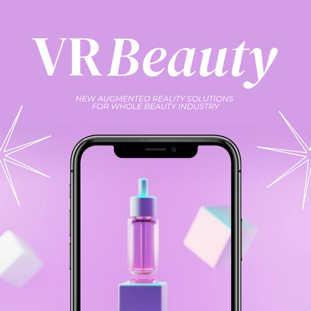 Plantilla de diseño de Virtual Beauty App Ad Animated Post 