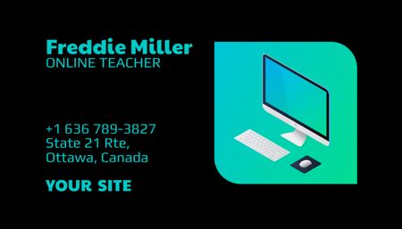 Platilla de diseño Services Online Teachers Business Card US