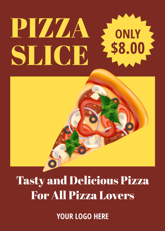 Ontwerpsjabloon van Flayer van Appetizing Pizza Price Offer