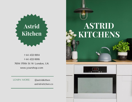 Modern Kitchen Interior Offer Brochure 8.5x11in Bi-fold Design Template