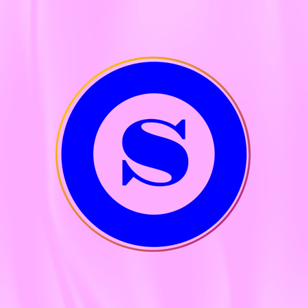 loja emblema com carta em círculo sobre rosa Logo Modelo de Design