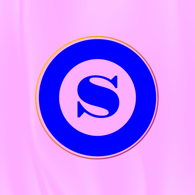 Platilla de diseño Store Emblem with Letter in Circle on Pink Logo