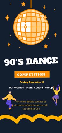 90's Dance Competition Announcement Flyer DIN Large Design Template