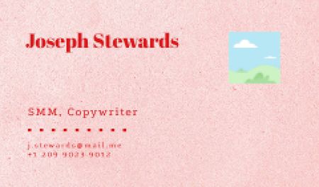 Ontwerpsjabloon van Business card van Professional Copywriter contacts