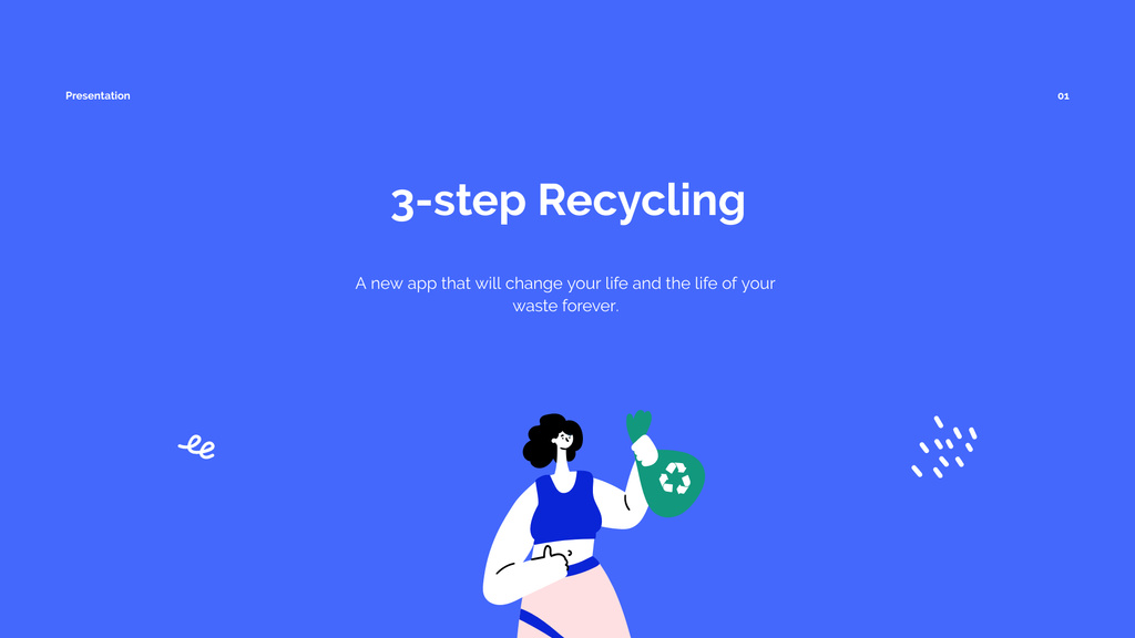 Recycling App promotion Presentation Wide tervezősablon