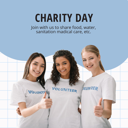 Charity Day And Volonteer Instagram tervezősablon