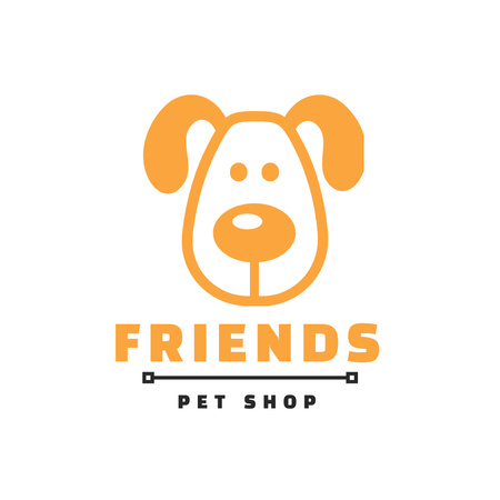 Pet Accessories Shop Ad with Cute Dog Logo 1080x1080px Design Template
