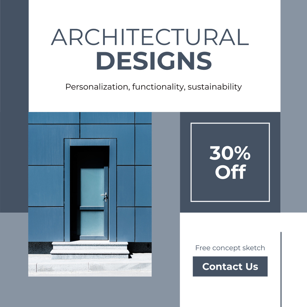 Discount Offer on Architectural Design Services LinkedIn post Modelo de Design